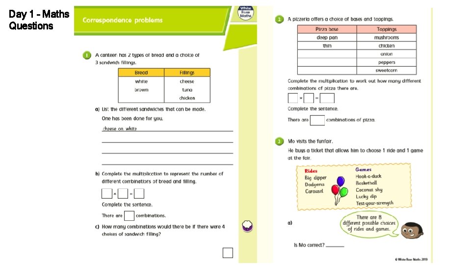 Day 1 – Maths Questions 