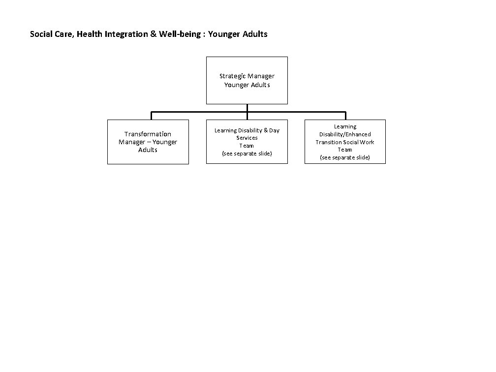 Social Care, Health Integration & Well-being : Younger Adults Strategic Manager Younger Adults Transformation