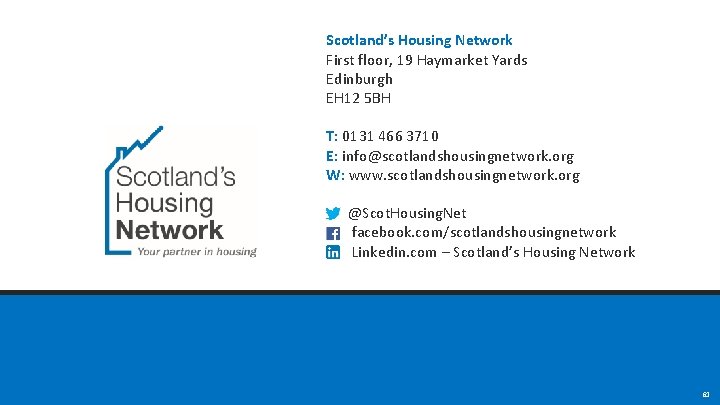 Scotland’s Housing Network First floor, 19 Haymarket Yards Edinburgh EH 12 5 BH T: