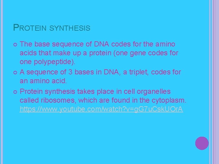 PROTEIN SYNTHESIS The base sequence of DNA codes for the amino acids that make