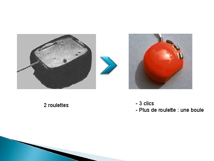 2 roulettes - 3 clics - Plus de roulette : une boule 