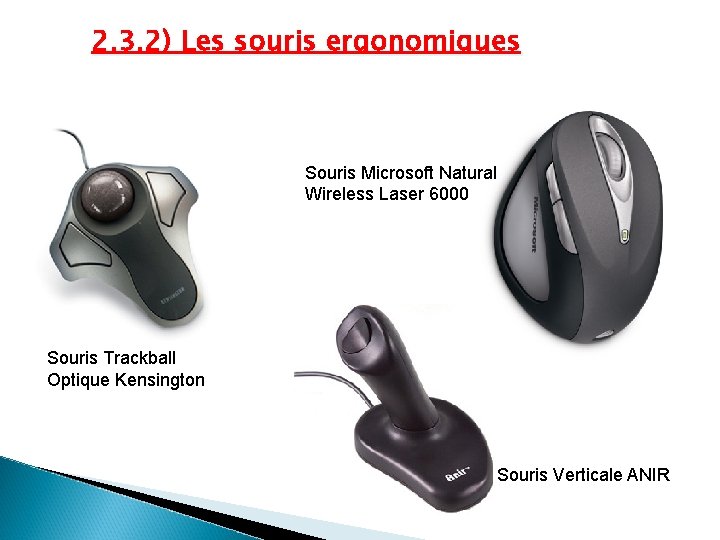 2. 3. 2) Les souris ergonomiques Souris Microsoft Natural Wireless Laser 6000 Souris Trackball