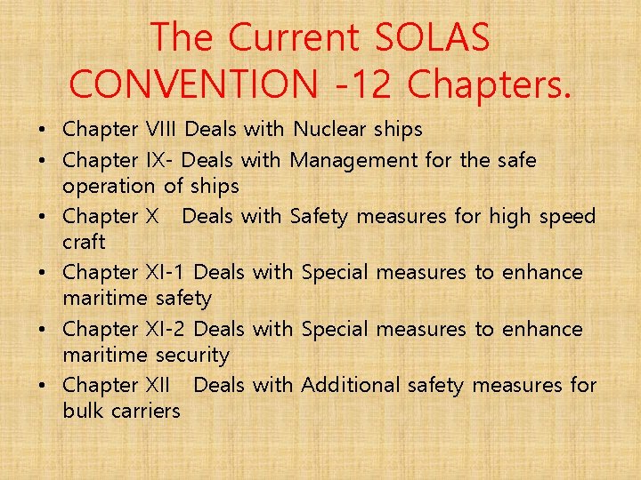 SOLAS and SAR Presented by Prof THANGAVELU G