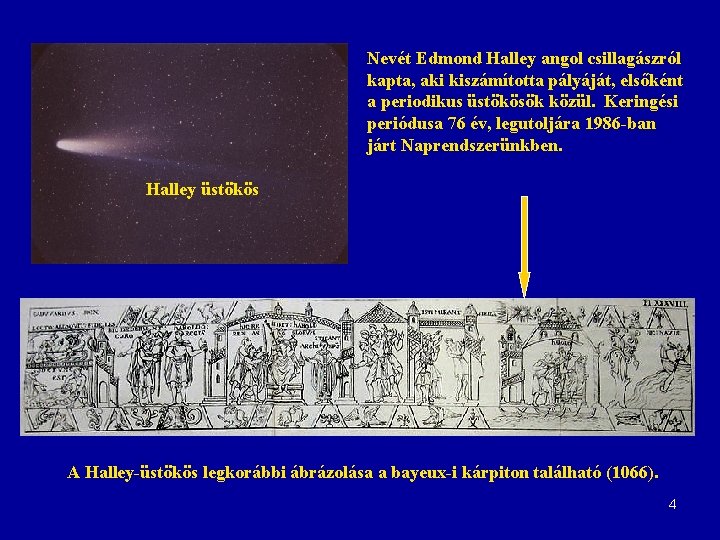 Nevét Edmond Halley angol csillagászról kapta, aki kiszámította pályáját, elsőként a periodikus üstökösök közül.