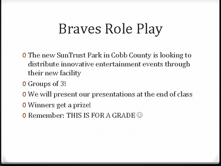 Braves Role Play 0 The new Sun. Trust Park in Cobb County is looking