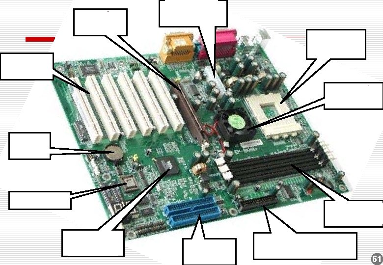 Khe cắm AGP Khe cắm dây nguồn ATX Khe cắm CPU PCI Chipset cầu