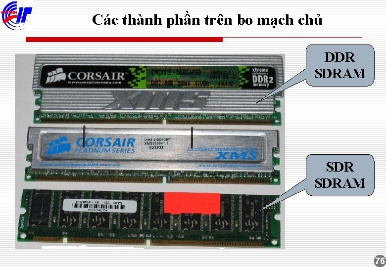 Các thành phần trên bo mạch chủ DDR SDRAM 76 