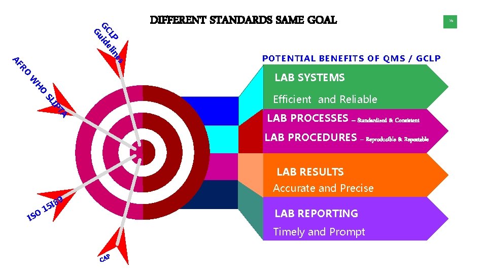 RO AF es LP elin GC id Gu DIFFERENT STANDARDS SAME GOAL 16 POTENTIAL