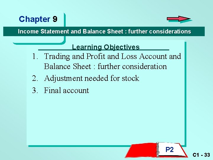 Chapter 9 Income Statement and Balance Sheet : further considerations Learning Objectives 1. Trading