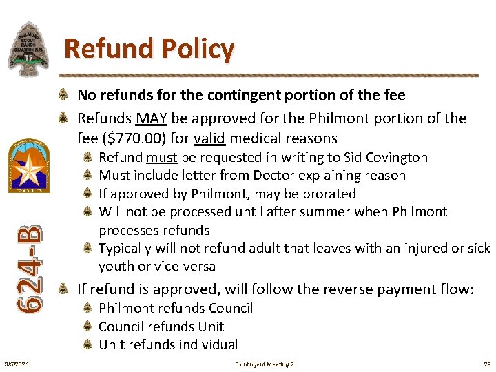 Refund Policy No refunds for the contingent portion of the fee Refunds MAY be