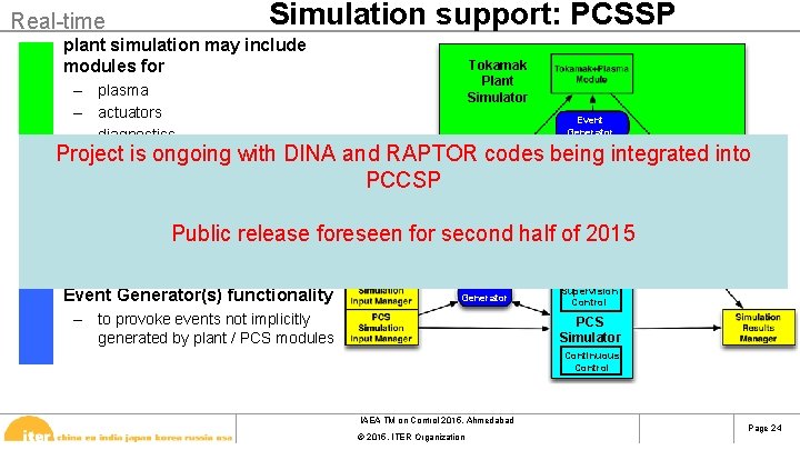 Real-time • Simulation support: PCSSP plant simulation may include modules for – plasma –