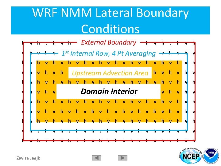 WRF NMM Lateral Boundary Conditions h v h v External h v. Boundary h