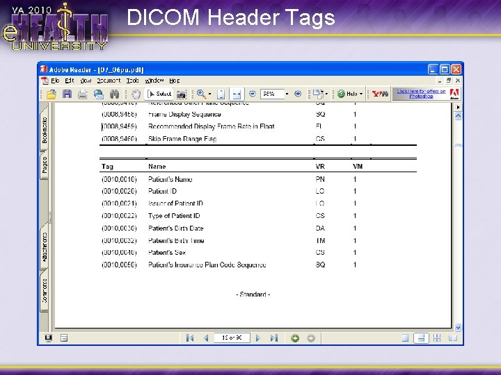 DICOM Header Tags 