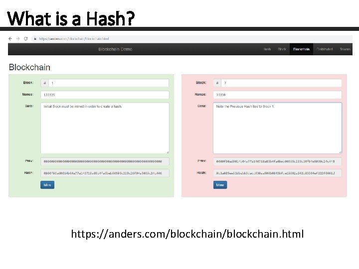 What is a Hash? https: //anders. com/blockchain. html 