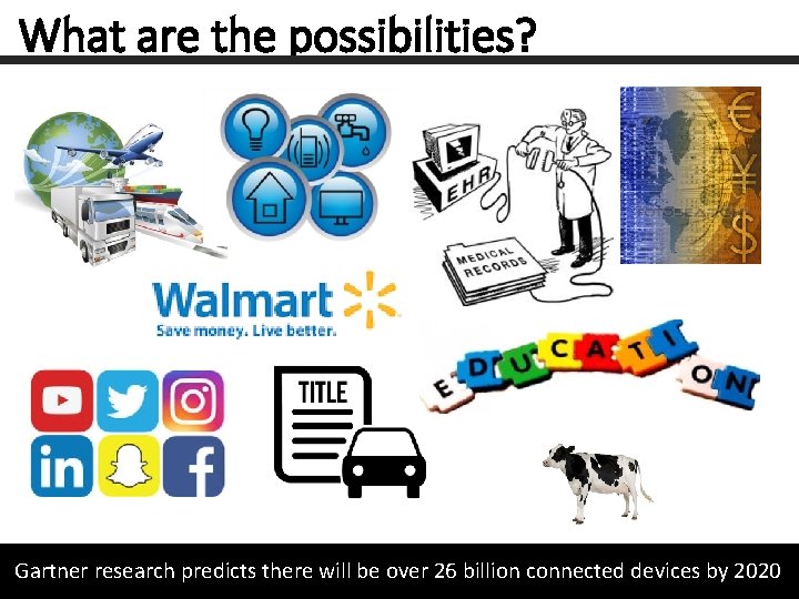 What are the possibilities? Gartner research predicts there will be over 26 billion connected