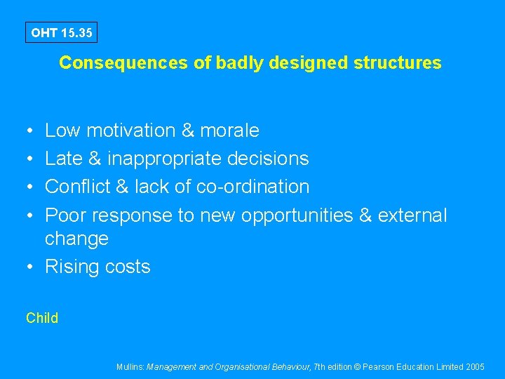 OHT 15. 35 Consequences of badly designed structures • • Low motivation & morale