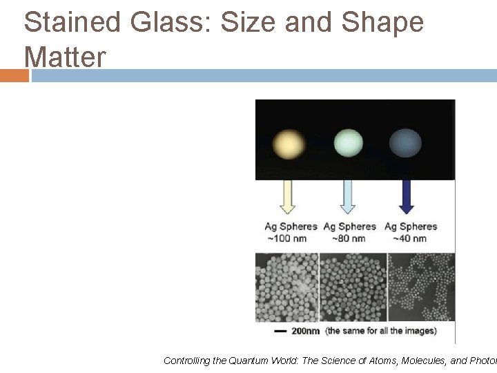 Stained Glass: Size and Shape Matter Controlling the Quantum World: The Science of Atoms,