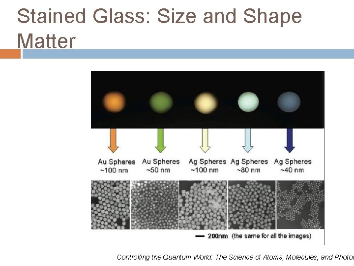 Stained Glass: Size and Shape Matter Controlling the Quantum World: The Science of Atoms,