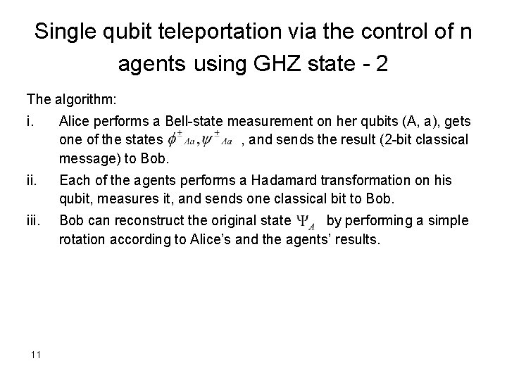 Single qubit teleportation via the control of n agents using GHZ state - 2