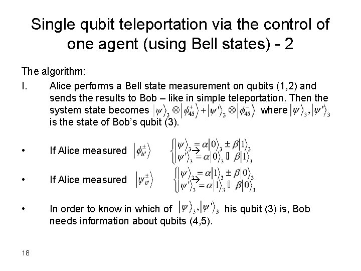 Single qubit teleportation via the control of one agent (using Bell states) - 2