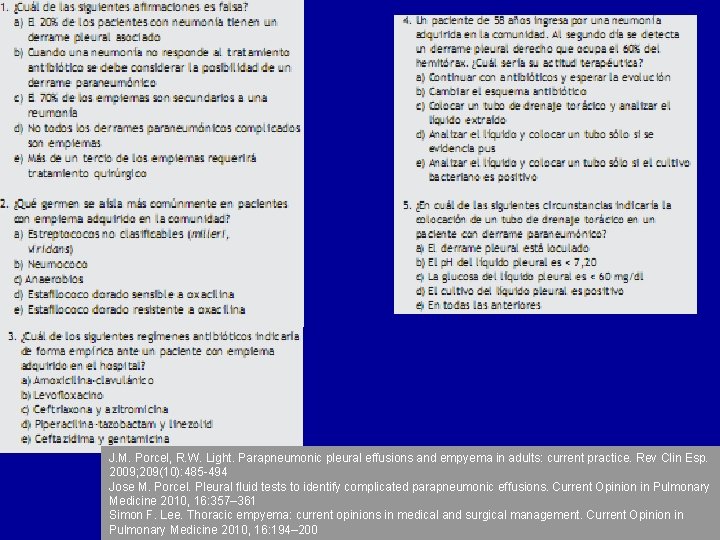 J. M. Porcel, R. W. Light. Parapneumonic pleural effusions and empyema in adults: current