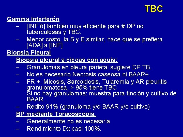 TBC Gamma interferón – [INF δ] también muy eficiente para # DP no tuberculosas