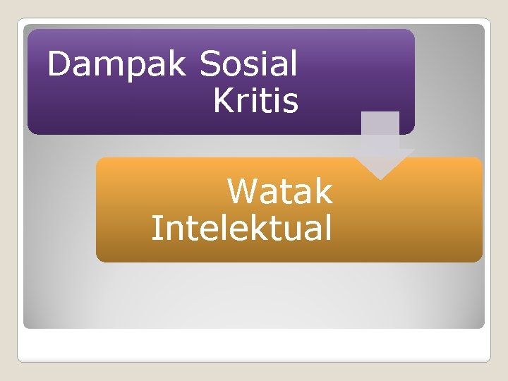 Dampak Sosial Kritis Watak Intelektual 