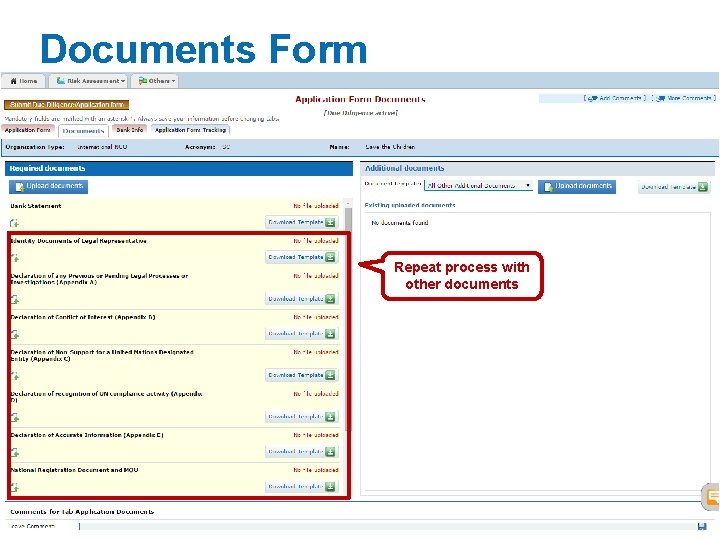 Documents Form Repeat process with other documents cbpf. unocha. org 21 Documents Form Repeat process with other documents cbpf. unocha. org 21