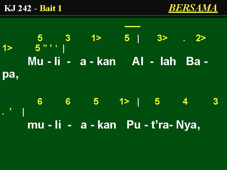 BERSAMA KJ 242 - Bait 1 5 3 5”'‘ | 1> 1> Mu -