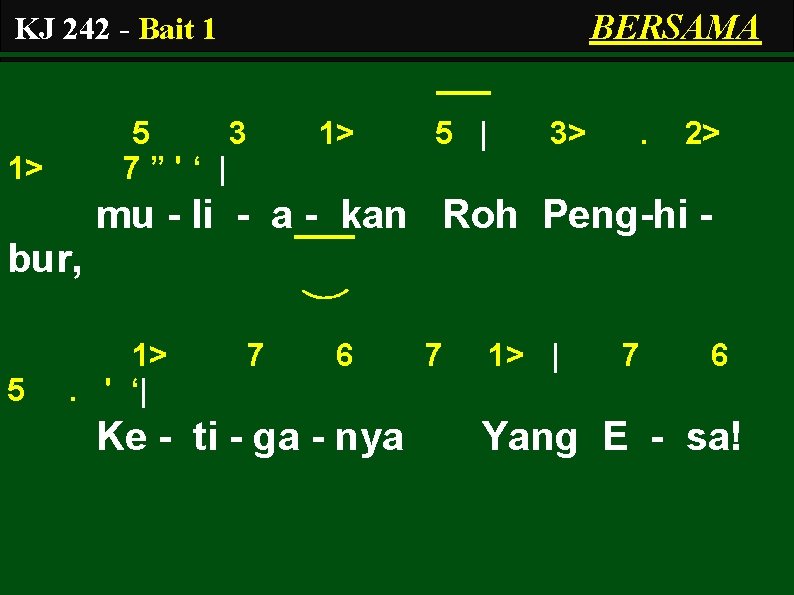 BERSAMA KJ 242 - Bait 1 5 3 7”'‘ | 1> 1> 5 |