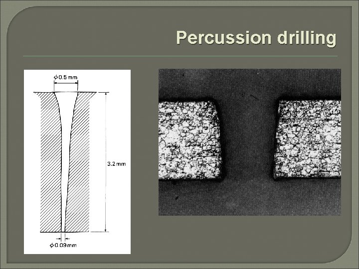 Percussion drilling 