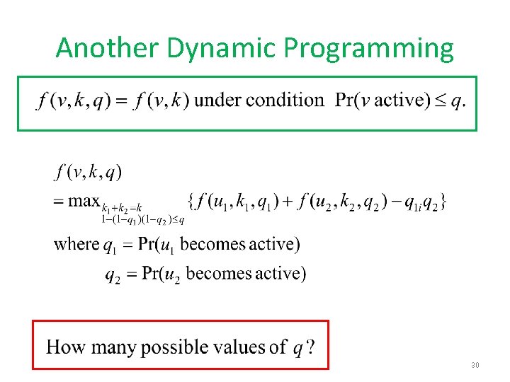 Another Dynamic Programming 30 