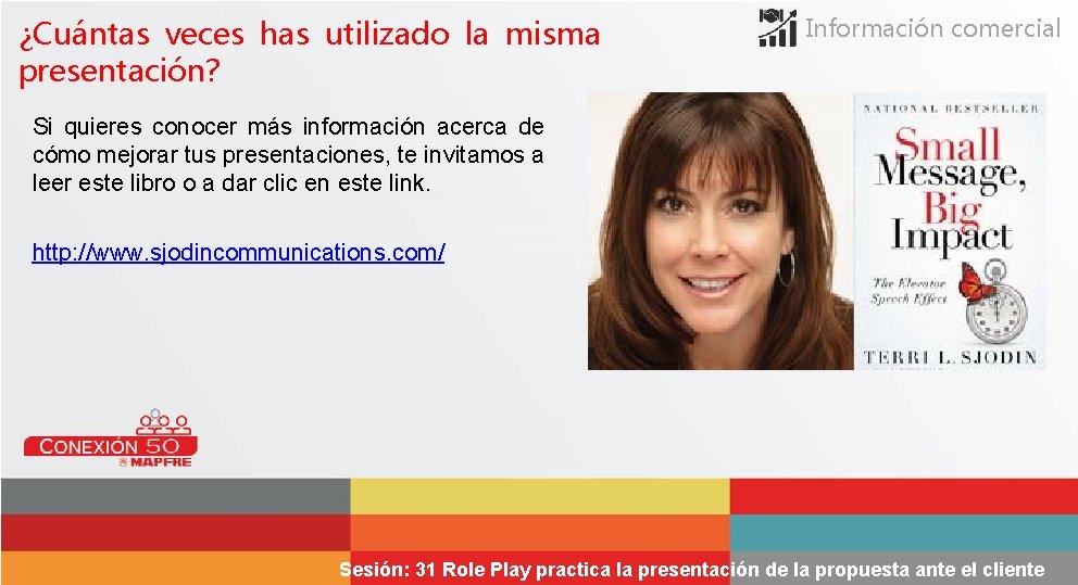 ¿Cuántas veces has utilizado la misma presentación? Información comercial Si quieres conocer más información