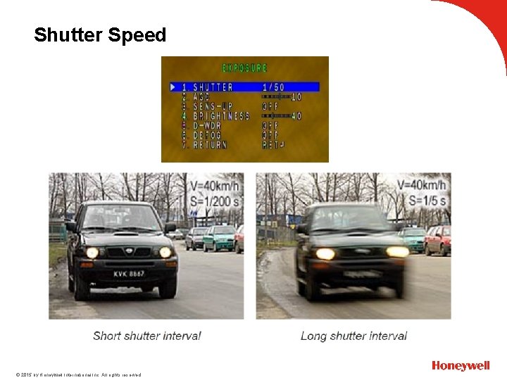 Shutter Speed © 2015 by Honeywell International Inc. All rights reserved. 