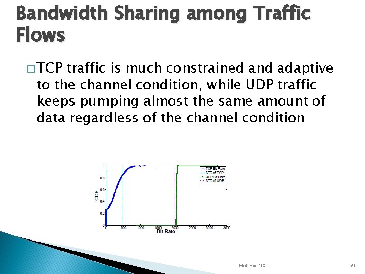 Bandwidth Sharing among Traffic Flows � TCP traffic is much constrained and adaptive to