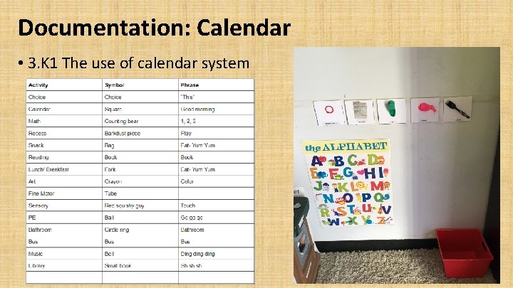 Documentation: Calendar • 3. K 1 The use of calendar system 