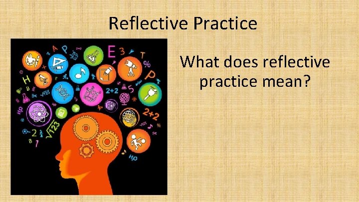 Reflective Practice What does reflective practice mean? 