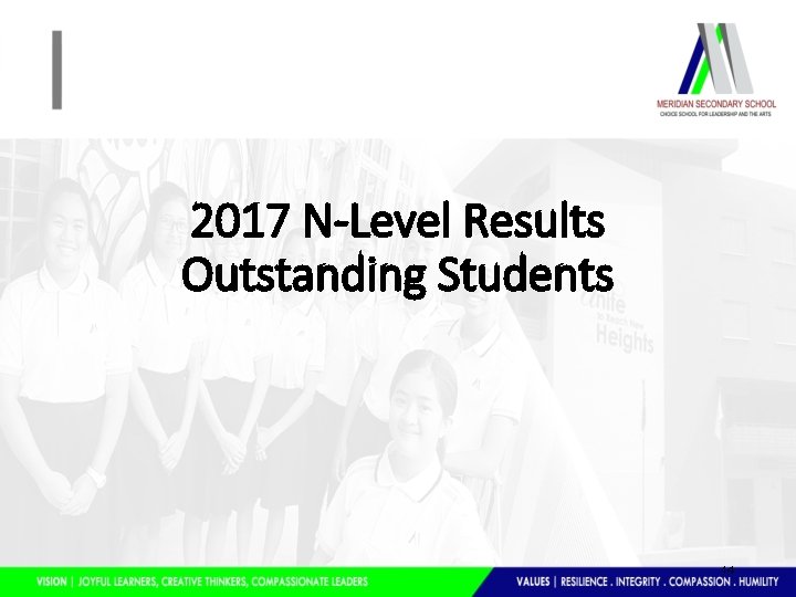 2017 N-Level Results Outstanding Students 14 