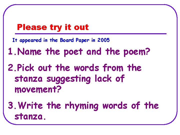 Please try it out It appeared in the Board Paper in 2005 1. Name