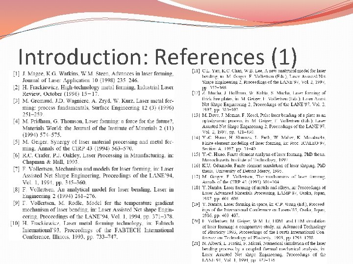 Introduction: References (1) 