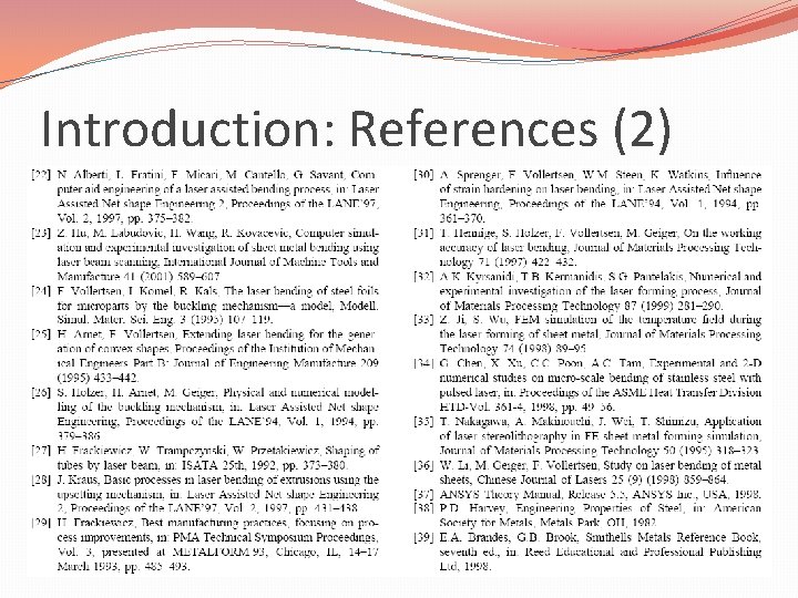 Introduction: References (2) 