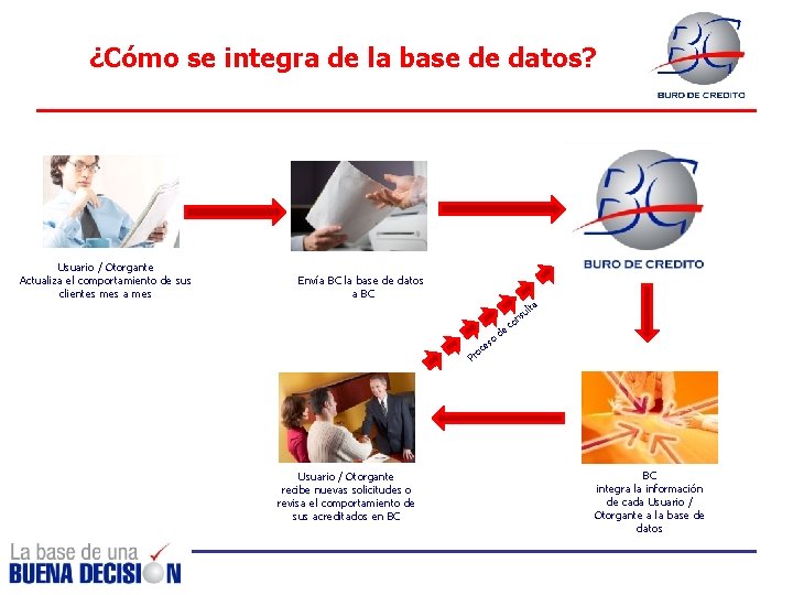 ¿Cómo se integra de la base de datos? Usuario / Otorgante Actualiza el comportamiento