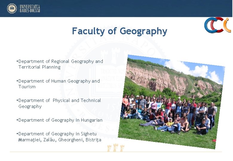 Faculty of Geography • Department of Regional Geography and Territorial Planning • Department of Faculty of Geography • Department of Regional Geography and Territorial Planning • Department of