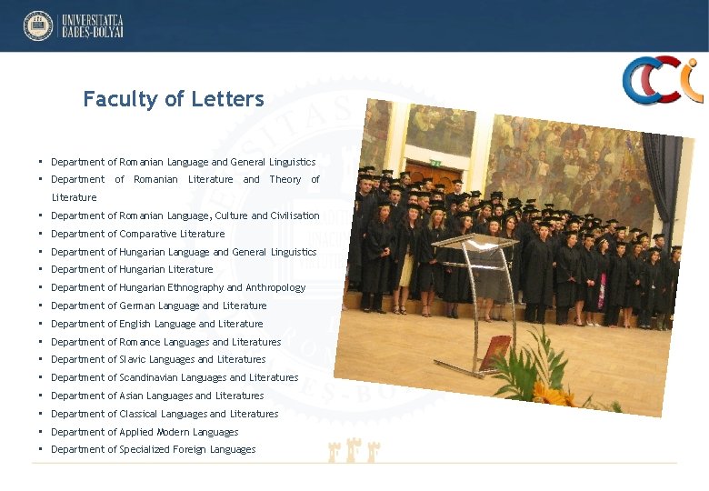 Faculty of Letters • Department of Romanian Language and General Linguistics • Department Faculty of Letters • Department of Romanian Language and General Linguistics • Department