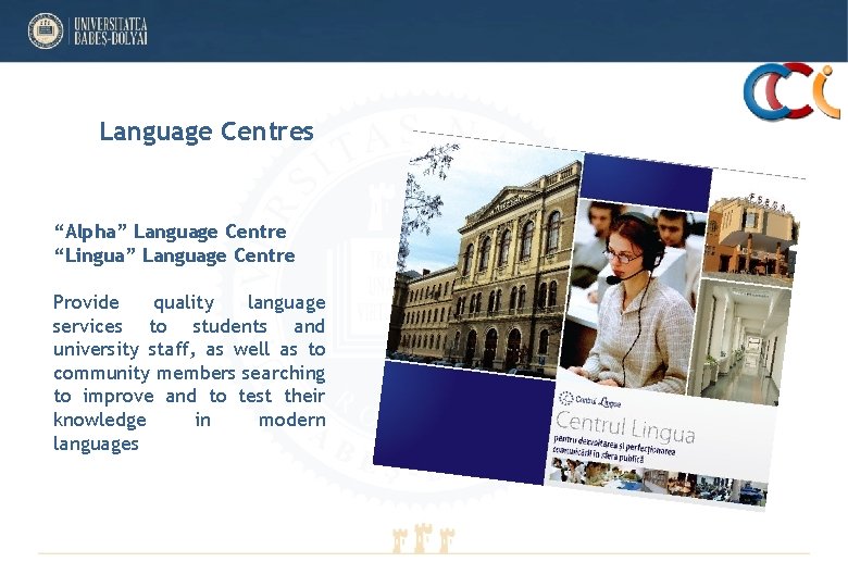 Language Centres “Alpha” Language Centre “Lingua” Language Centre Provide quality language services to students Language Centres “Alpha” Language Centre “Lingua” Language Centre Provide quality language services to students