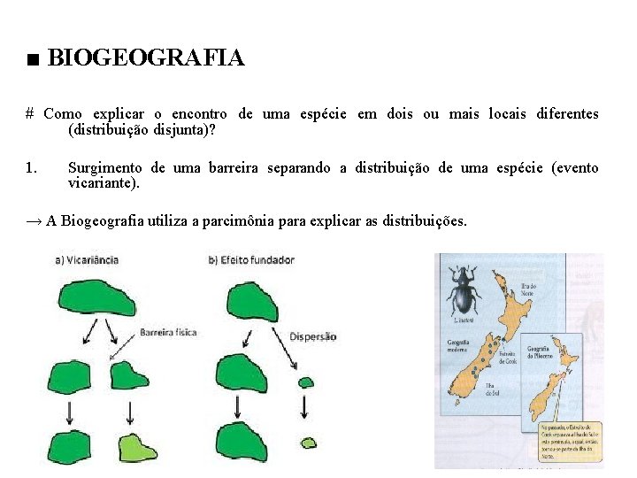 ■ BIOGEOGRAFIA # Como explicar o encontro de uma espécie em dois ou mais