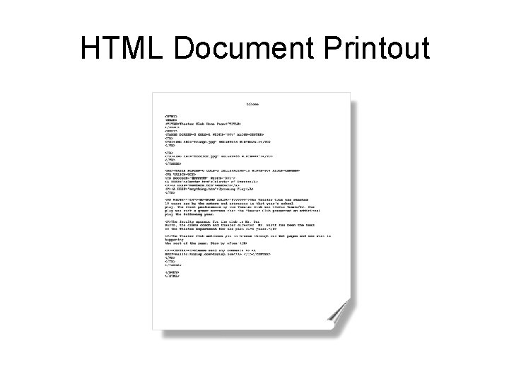 HTML Document Printout 