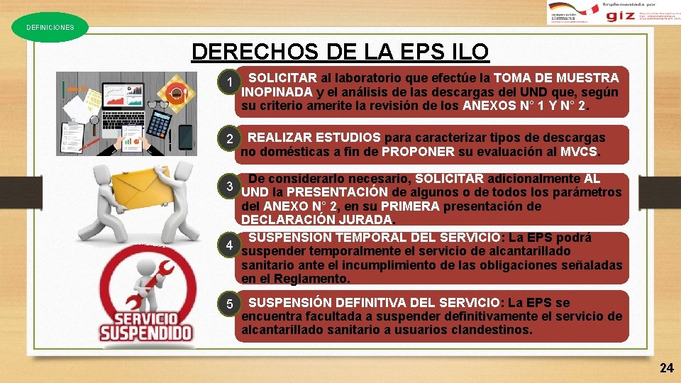 DEFINICIONES DERECHOS DE LA EPS ILO 1 SOLICITAR al laboratorio que efectúe la TOMA