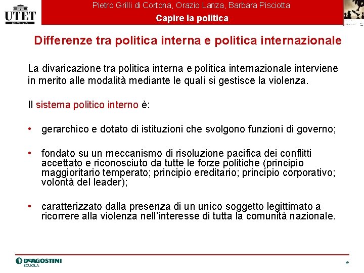 Pietro Grilli di Cortona, Orazio Lanza, Barbara Pisciotta Capire la politica Differenze tra politica