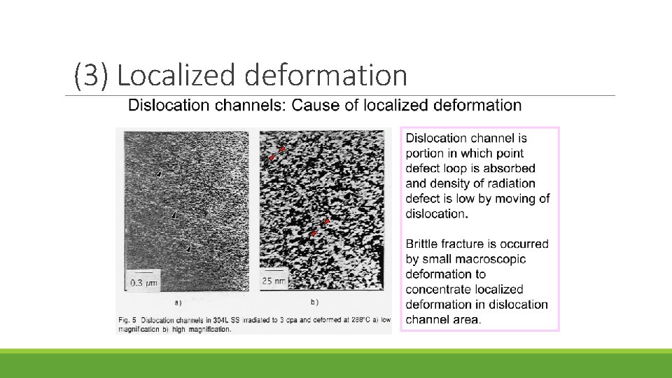 (3) Localized deformation 